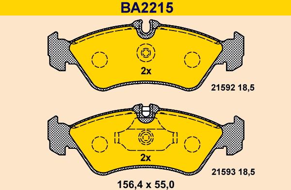 Barum BA2215 - Тормозные колодки, дисковые, комплект autosila-amz.com