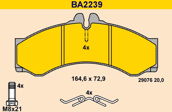 Barum BA2239 - Тормозные колодки, дисковые, комплект autosila-amz.com