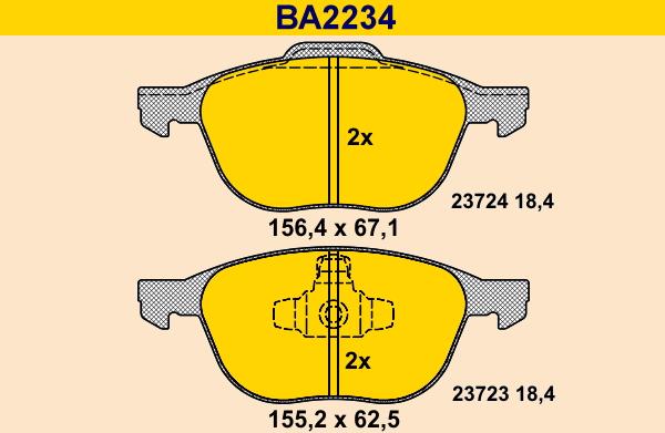 Barum BA2234 - Тормозные колодки, дисковые, комплект autosila-amz.com