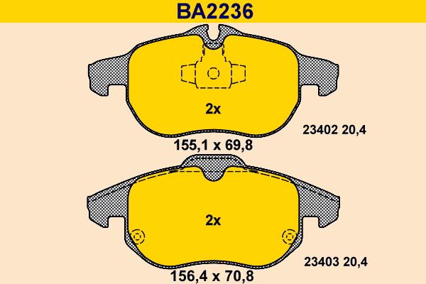 Barum BA2236 - Тормозные колодки, дисковые, комплект autosila-amz.com