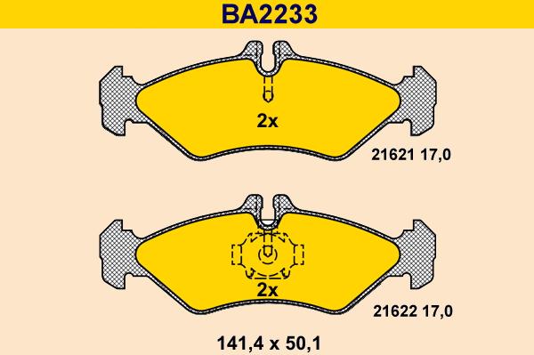 Barum BA2233 - Тормозные колодки, дисковые, комплект autosila-amz.com