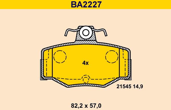 Barum BA2227 - Тормозные колодки, дисковые, комплект autosila-amz.com