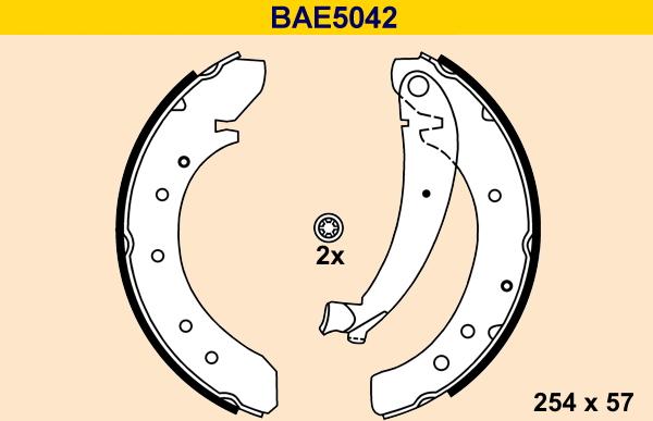 Barum BAE5042 - Комплект тормозных колодок, барабанные autosila-amz.com