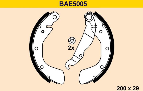 Barum BAE5005 - Комплект тормозных колодок, барабанные autosila-amz.com