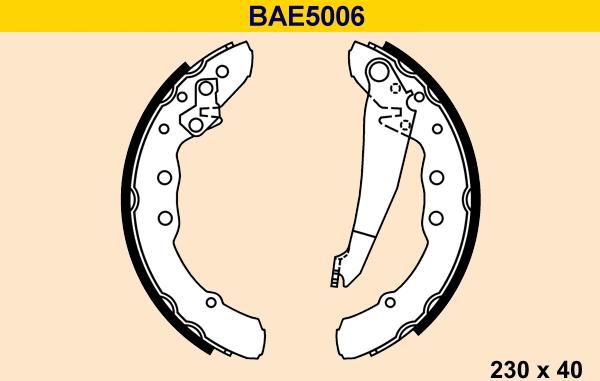 Barum BAE5006 - Комплект тормозных колодок, барабанные autosila-amz.com