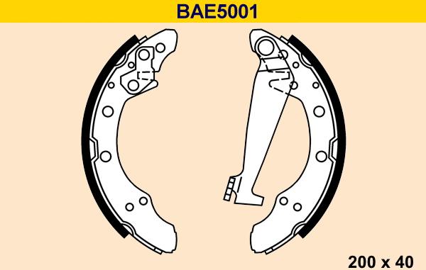 Barum BAE5001 - Комплект тормозных колодок, барабанные autosila-amz.com