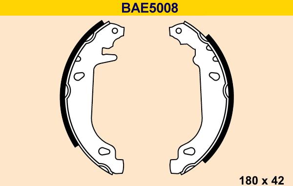 Barum BAE5008 - Комплект тормозных колодок, барабанные autosila-amz.com