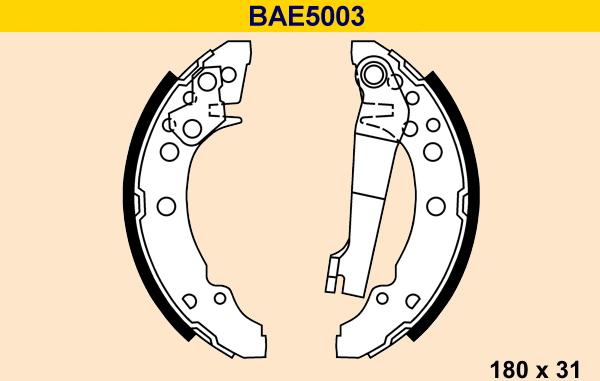 Barum BAE5003 - Комплект тормозных колодок, барабанные autosila-amz.com