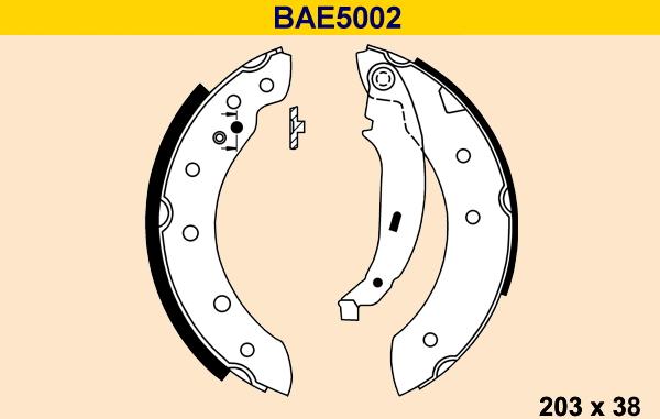 Barum BAE5002 - Комплект тормозных колодок, барабанные autosila-amz.com