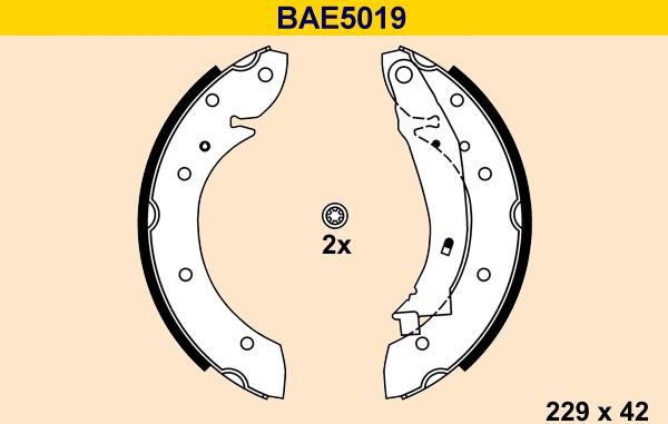 Barum BAE5019 - Комплект тормозных колодок, барабанные autosila-amz.com