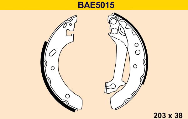 Barum BAE5015 - Комплект тормозных колодок, барабанные autosila-amz.com