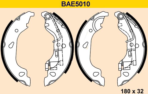 Barum BAE5010 - Комплект тормозных колодок, барабанные autosila-amz.com
