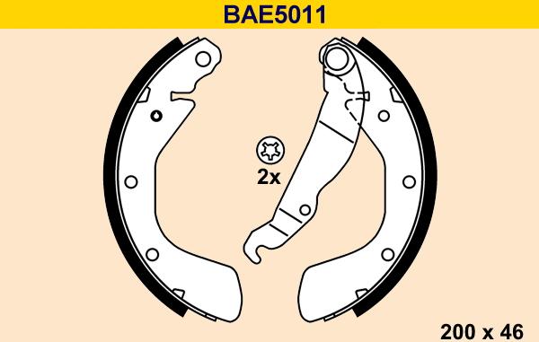 Barum BAE5011 - Комплект тормозных колодок, барабанные autosila-amz.com