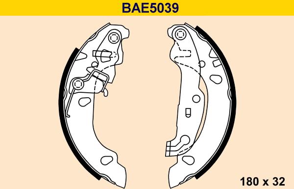 Barum BAE5039 - Комплект тормозных колодок, барабанные autosila-amz.com