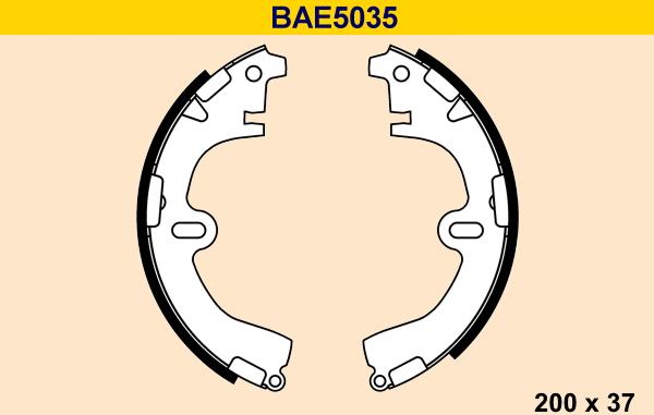 Barum BAE5035 - Комплект тормозных колодок, барабанные autosila-amz.com