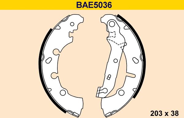 Barum BAE5036 - Комплект тормозных колодок, барабанные autosila-amz.com