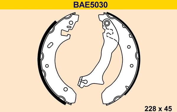 Barum BAE5030 - Комплект тормозных колодок, барабанные autosila-amz.com