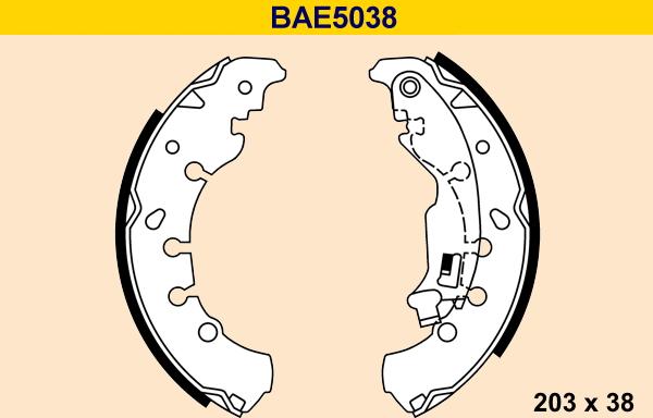 Barum BAE5038 - Комплект тормозных колодок, барабанные autosila-amz.com