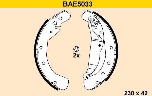 Barum BAE5033 - Комплект тормозных колодок, барабанные autosila-amz.com