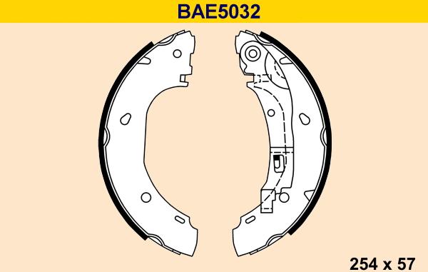 Barum BAE5032 - Комплект тормозных колодок, барабанные autosila-amz.com