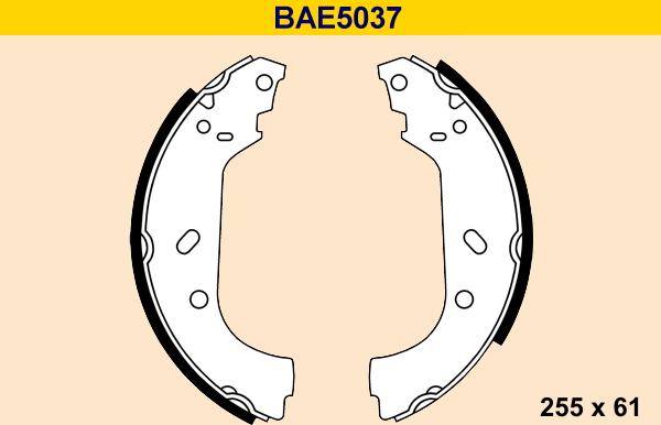 Barum BAE5037 - Комплект тормозных колодок, барабанные autosila-amz.com