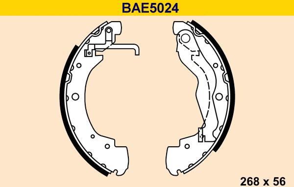 Barum BAE5024 - Комплект тормозных колодок, барабанные autosila-amz.com