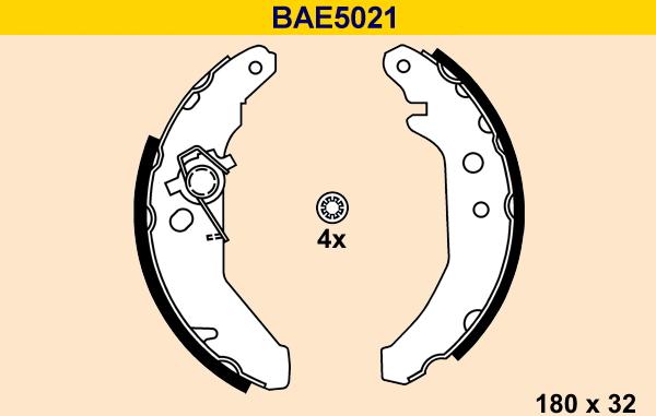 Barum BAE5021 - Комплект тормозных колодок, барабанные autosila-amz.com