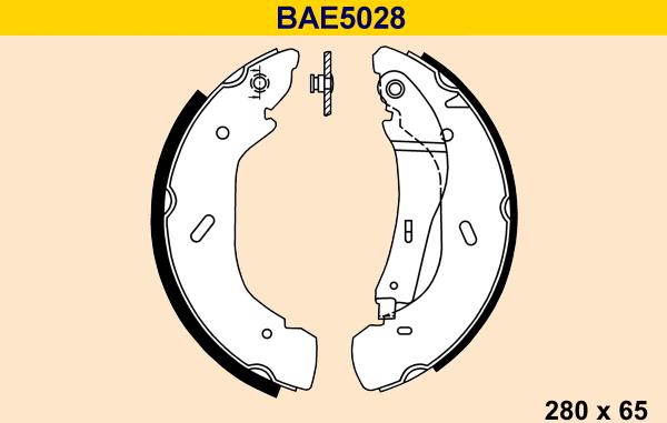 Barum BAE5028 - Комплект тормозных колодок, барабанные autosila-amz.com