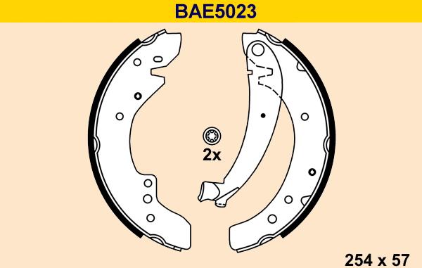 Barum BAE5023 - Комплект тормозных колодок, барабанные autosila-amz.com