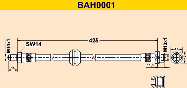Barum BAH0001 - Тормозной шланг autosila-amz.com