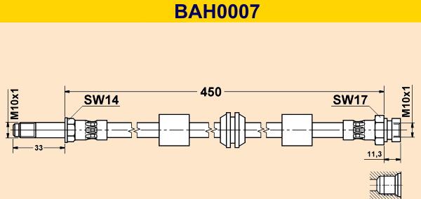 Barum BAH0007 - Тормозной шланг autosila-amz.com