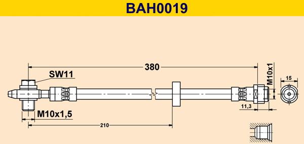 Barum BAH0019 - Тормозной шланг autosila-amz.com