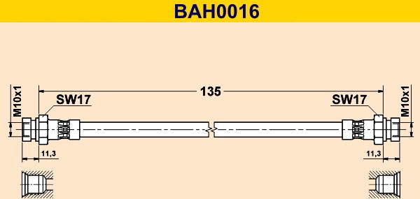 Barum BAH0016 - Тормозной шланг autosila-amz.com