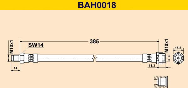 Barum BAH0018 - Тормозной шланг autosila-amz.com