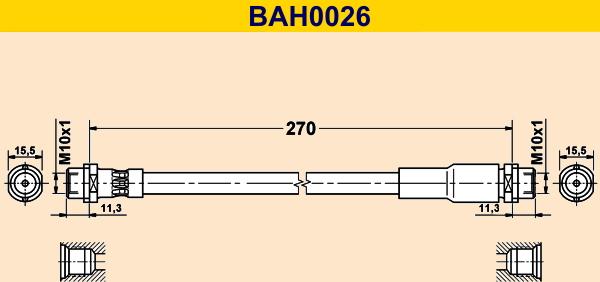 Barum BAH0026 - Тормозной шланг autosila-amz.com