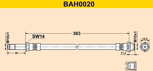 Barum BAH0020 - Тормозной шланг autosila-amz.com