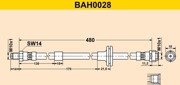 Barum BAH0028 - Тормозной шланг autosila-amz.com