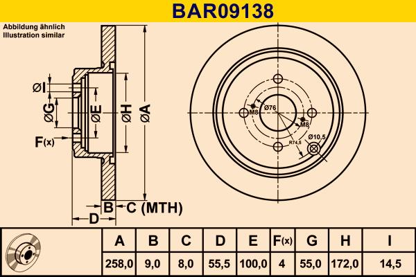 Barum BAR09138 - Тормозной диск autosila-amz.com