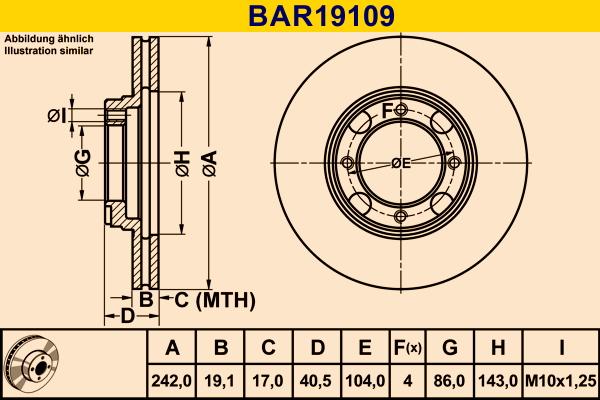 Barum BAR19109 - Тормозной диск autosila-amz.com