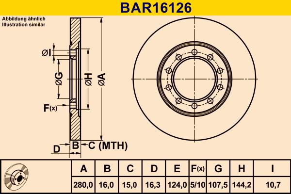 Barum BAR16126 - Тормозной диск autosila-amz.com