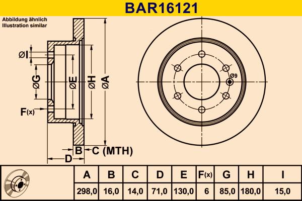 Barum BAR16121 - Тормозной диск autosila-amz.com