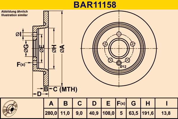 Barum BAR11158 - Тормозной диск autosila-amz.com