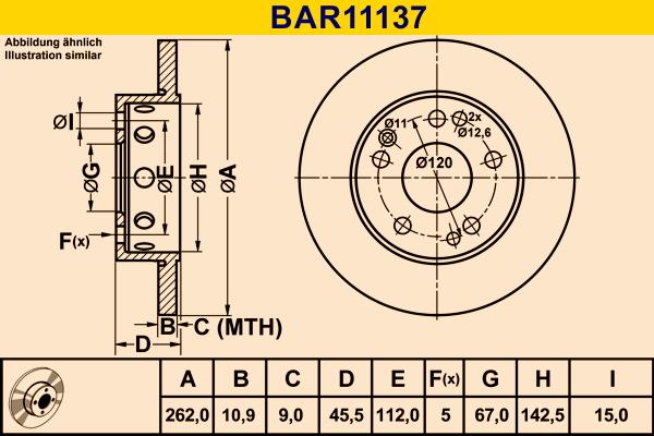 Barum BAR11137 - Тормозной диск autosila-amz.com