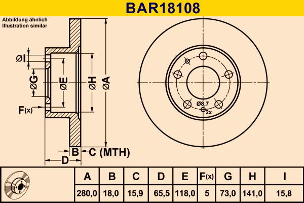 Barum BAR18108 - Тормозной диск autosila-amz.com