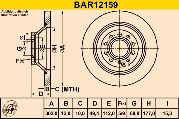 Barum BAR12159 - Тормозной диск autosila-amz.com