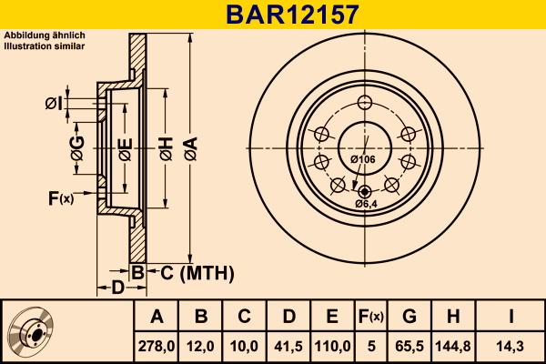 Barum BAR12157 - Тормозной диск autosila-amz.com
