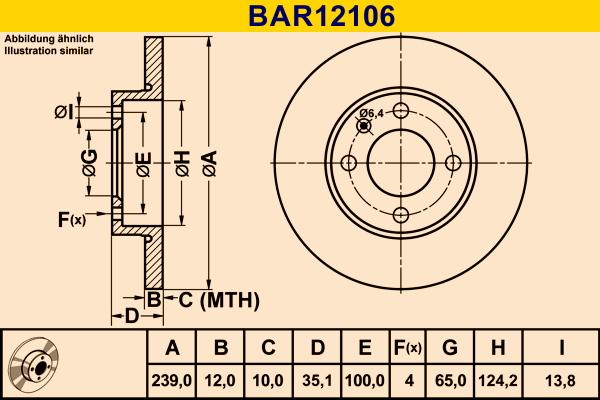 Barum BAR12106 - Тормозной диск autosila-amz.com