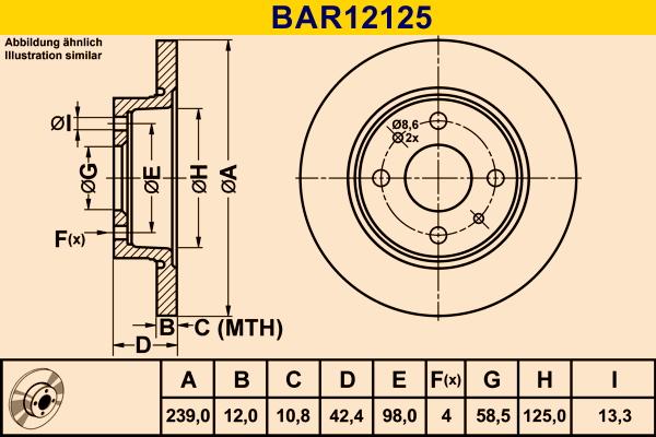 Barum BAR12125 - Тормозной диск autosila-amz.com
