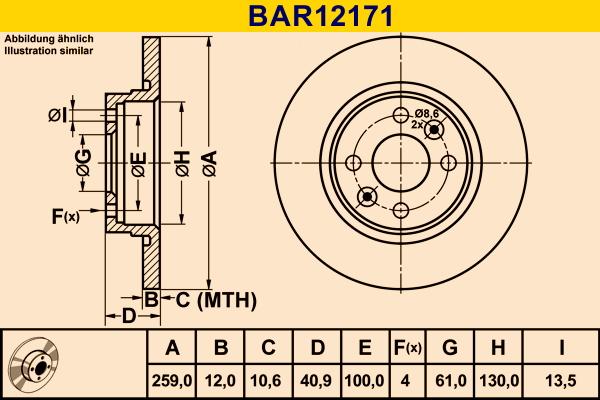 Barum BAR12171 - Тормозной диск autosila-amz.com