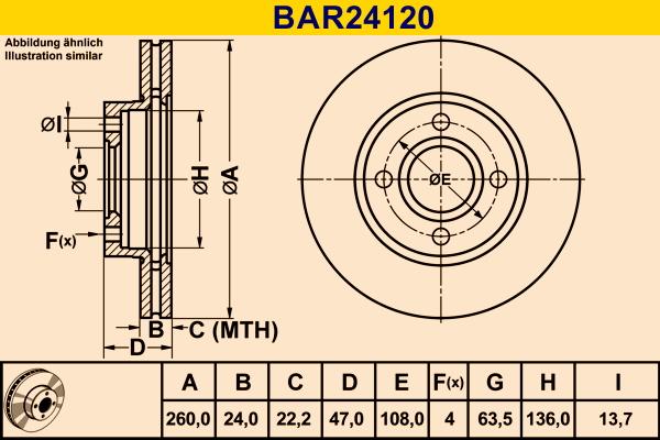 Barum BAR24120 - Тормозной диск autosila-amz.com